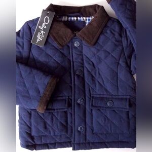 New wt tags navy blue boy’s  quilted jacket. “”Only kids brand “  size 2